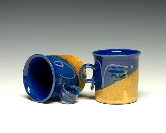 Pair of Stoneware Pottery Mugs