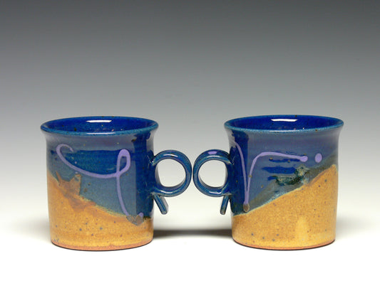Pair of Stoneware Pottery Mugs